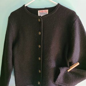 Vintage Tally Ho 100% Wool Sweater Cardigan Small